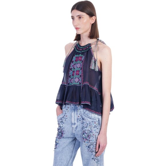 Isabel Marant "Cornelia" Top in Midnight, size 34. Fits XS-M?? - Picture 3 of 10